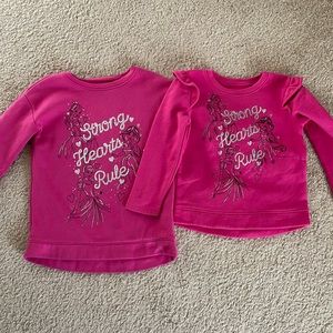 Disney princesses long sleeve glitter pink fleece 4T/6X Bundle + bonuses capsule